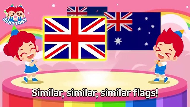 -Fun-to-Know Quiz Show- Similar Flags Which One is Which Explore World Songs for Kids JunyTony
