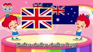 -Fun-to-Know Quiz Show- Similar Flags Which One is Which Explore World Songs for Kids JunyTony