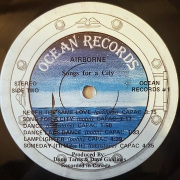 Airborne – Songs For A City : Rock, Pop, Folk, World, & Country, AOR, Folk Rock, Soft Rock 1977.