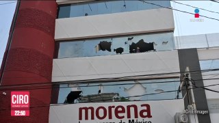 Maestros de la CNTE vandalizaron sedes de partidos políticos en Chiapas