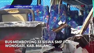 Rombongan Study Tour SMP PGRI 1 Wonosari Kecelakaan, Bus Ringsek 2 Tewas Belasan Terluka