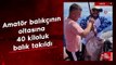 Hatay'da amatör balıkçının oltasına 40 kiloluk balık takıldı