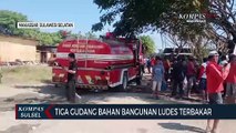 Tiga Gudang Bahan Bangunan Ludes Terbakar di jalur lingkar barat