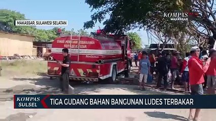 Tiga Gudang Bahan Bangunan Ludes Terbakar di jalur lingkar barat