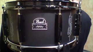 Pearl 6.5x13 Joey ''#1'' Jordison Signature JJ1365 Black Coated Steel Metal Snare Drum (Apr 16, 2010) [bateraclube-Batera Clube Drum Shop]