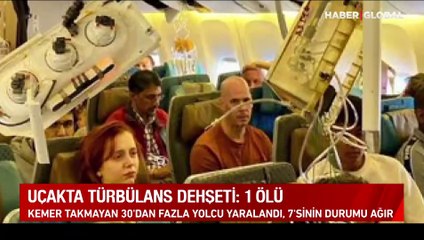 Uçaktaki ölümlü türbülansın görüntüleri ortaya çıktı!