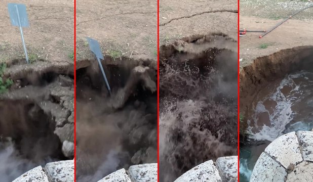 Kanaldaki obruk oluşumu saniye saniye görüntülendi