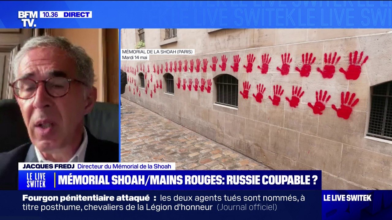 "Je trouve cela particulièrement affligeant", déplore Jacques Fredj, directeur du Mémorial de la Shoah au sujet des tags de mains rouges