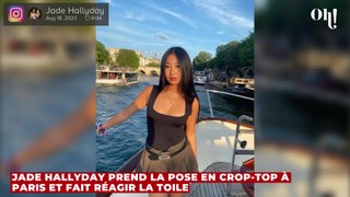 Jade Hallyday pose en crop-top à Paris et s'attire les foudres des internautes 