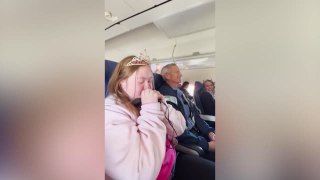 Woman With Down Syndrome Lights Up When Entire Plane Signs Happy Birthday To Her | Happily TV