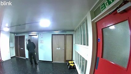 CCTV footage shows man starting fire outside Edinburgh flat