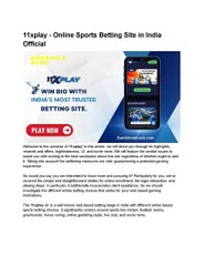 11xplay - Online Sports Betting Site in India Official