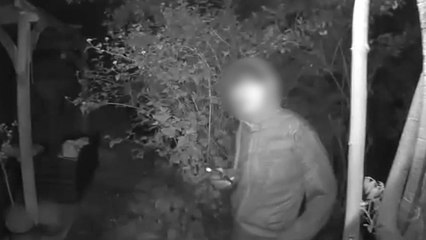 Frightened woman catches stranger lurking outside home in middle of the night