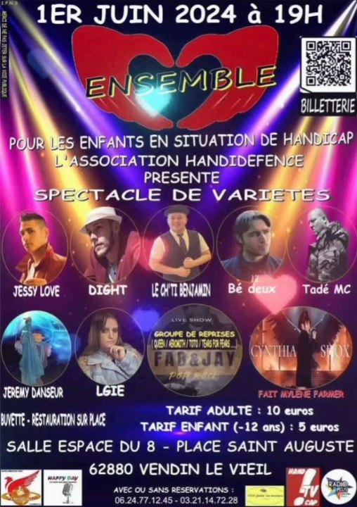 Venez nombreux nombreuses le 1juin 2024 a vendin le vieil je serait présente sur scène pour vous chanter 5 chanson donc n hésitez pas à allez réserver