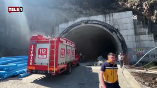 Trabzon'da tünel inşaatında iskele çöktü! İşçiler mahsur kaldı