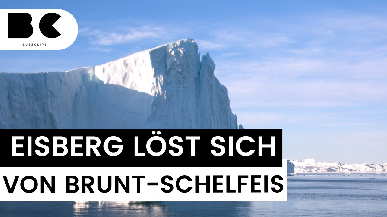 Massiver eisberg vom brunt-schelfeis abgebrochen!