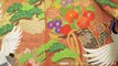 Vibrant Gold & Colorful Flowers Uchikake - Unique Antique-Paper Look - Embroidered Chrysanthemums, Cranes, Pine Trees, Peonies, Clouds, & Flower Carts, Branded