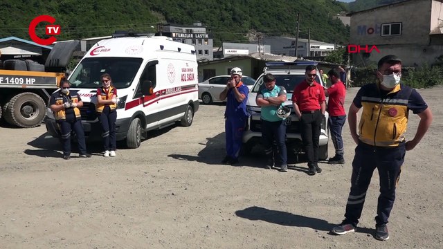 Trabzon'da tünel inşaatında iskele çöktü 1 işçi yaralı