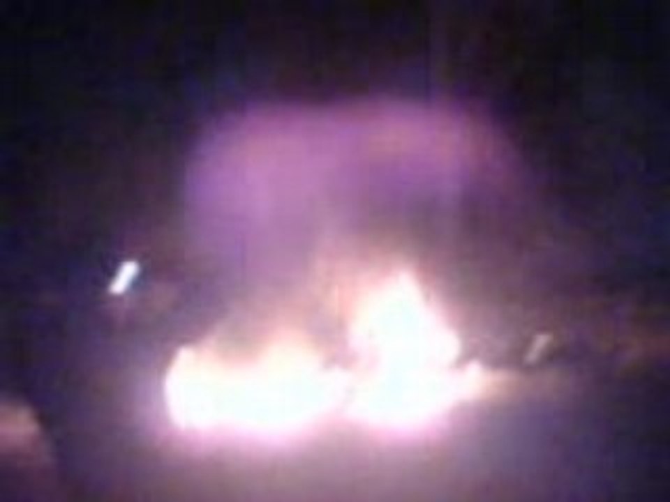 une charrete en feu
