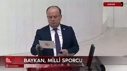 Download Video: Konya milletvekili Mehmet Baykan, Meclis'te milli sporcuları alkışlattı