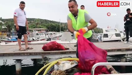 Denizden 2 buçuk ton çöp çıktı