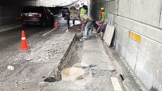 Realizan trabajos en la alcantarilla del paso a desnivel de la avenida 27 de Febrero con Núñez de Cáceres