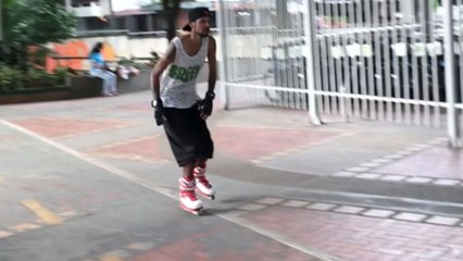 Daring Rollerblader Tests Physics at Metro Station 🚇