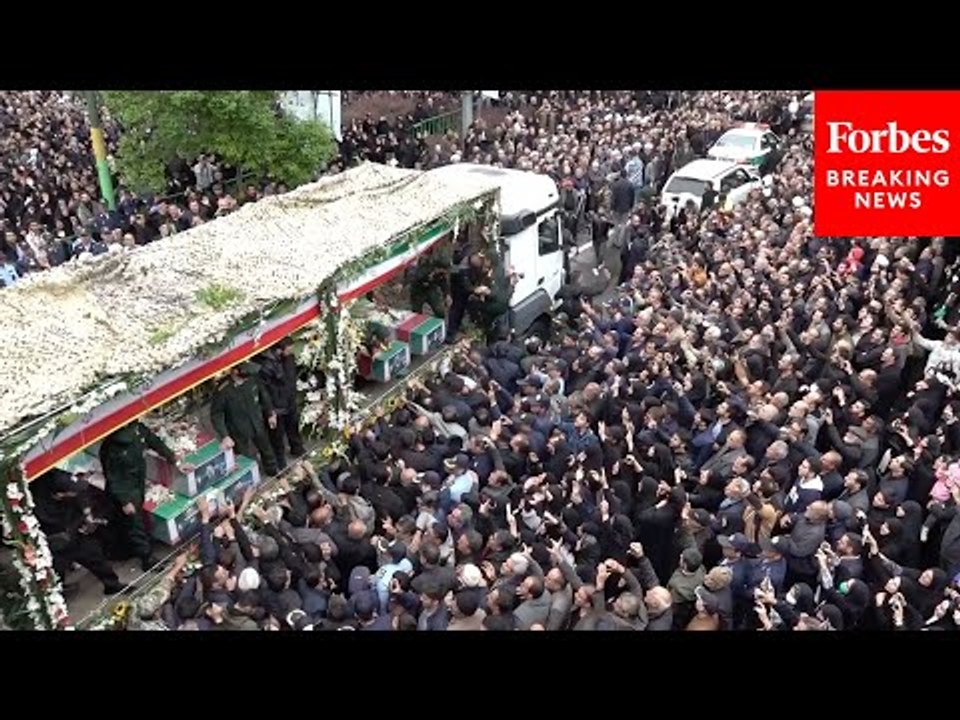Mourners Attend Funeral Procession For Iranian President Ebrahim Raisi In Tabriz, Iran