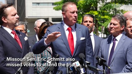 Dozens of GOP politicians defend Trump outside his hush money trial