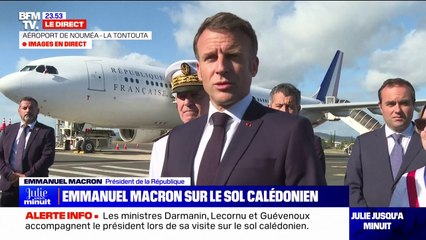 Emmanuel Macron en Nouvelle-Calédonie: "À l'issue de cette journée, des décisions seront prises et des annonces seront faites"