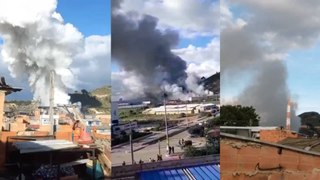 Se registra fuerte explosión en la polvorería El Vaquero en el municipio de Soacha