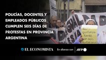 Policías, docentes y empleados públicos cumplen seis días de protestas en provincia argentina
