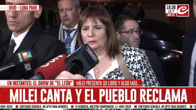 Así llegó Patricia Bullrich al acto de Javier Milei