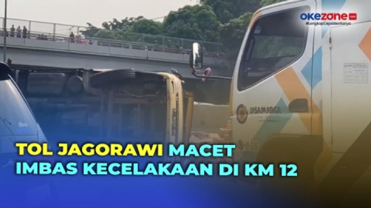 Tol Jagorawi KM 12 Arah Jakarta Macet 5 KM,  Imbas  Mobil Boks Terguling