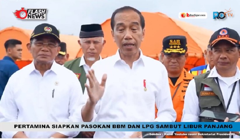 Presiden Jokowi Tinjau Lokasi Banjir Bandang dan Galodo di Kabupaten Agam