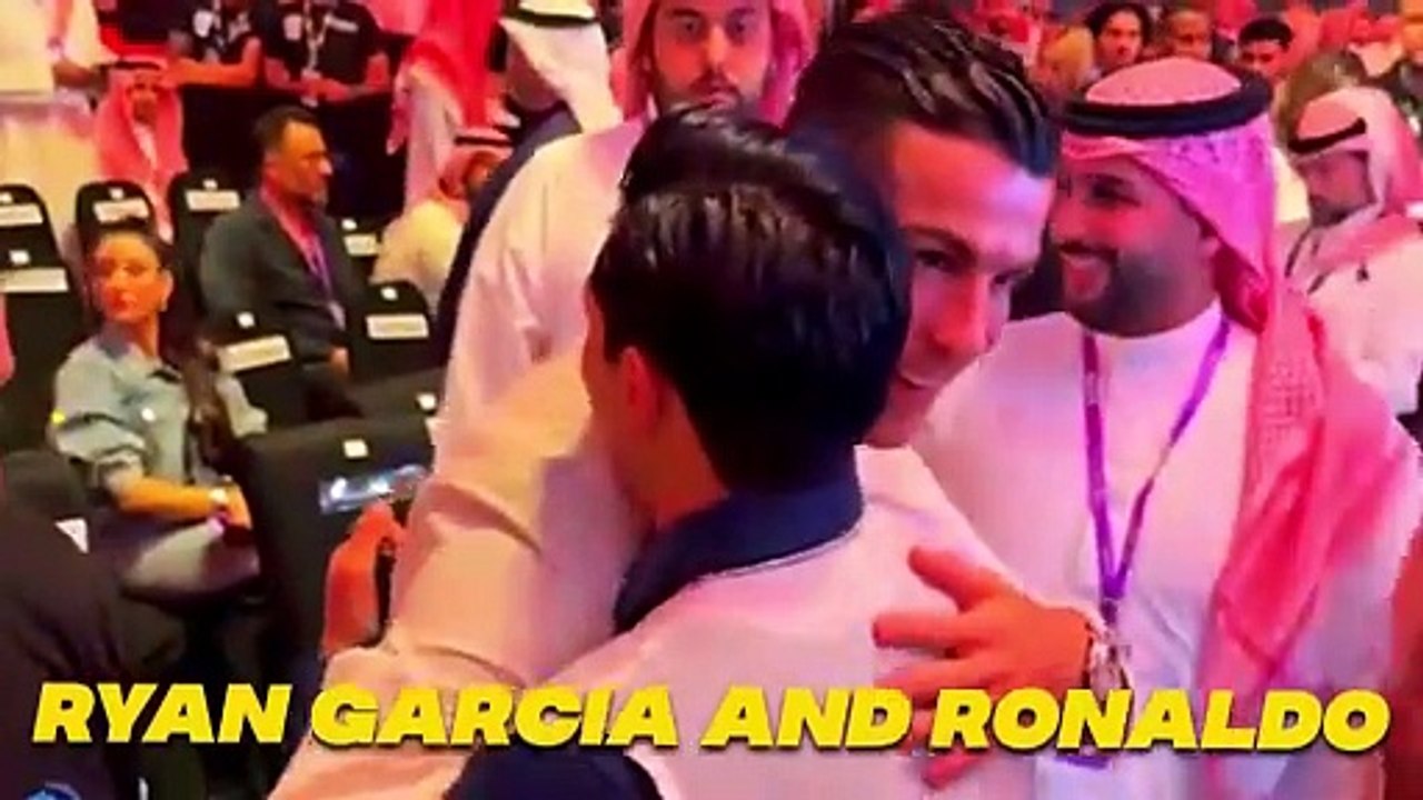 Cristiano Ronaldo meet Neymar & Ryan Garcia at Usyk vs Fury Fight ❤️