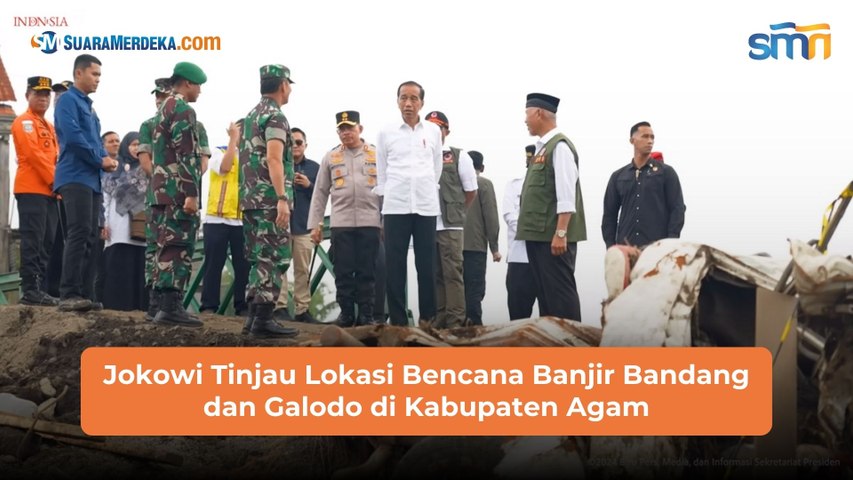 Jokowi Tinjau Lokasi Bencana Banjir Bandang dan Galodo di Kabupaten Agam