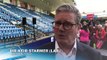 Sir Keir Starmer speaking to at Priestfield stadium today