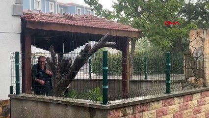 Keşan'da dolu ve sağanak etkili oldu