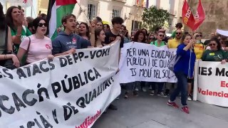La manifestació arriba a les portes de la Generalitat Valenciana