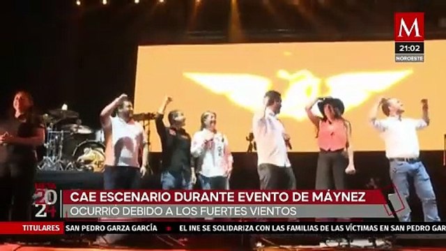 Fuertes vientos hacen colapsar escenario de Movimiento Ciudadano en San Pedro Garza García