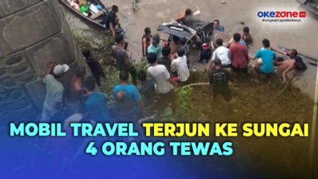 Diduga Sopir Mengantuk, Mobil Travel Terjun ke Sungai Kelingi Musi Rawas