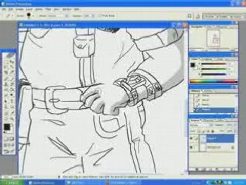 Speed Drawing, Painting - Comic Book Character Sketch 01