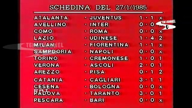 90° MINUTO : STAGIONE 1984-85, 27 GENNAIO 1985!
