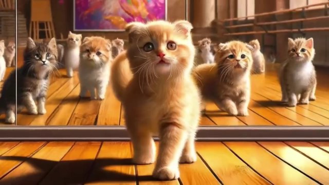 GINGER CAT DANCING KITTEN