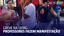 Professores da UEMG fazem protesto em frente ao BDMG