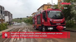 Bursa'da sağanak yağış hayatı felç etti: Evleri su bastı, yollar kapandı