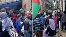 Oxford university lockdown sees students take to streets in pro-Palestine protest