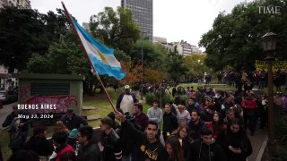 Argentina's President Javier Milei Presents His Book to Exuberant Supporters