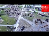 AERIAL FOOTAGE: Drone Camera Captures Massive Devastation In Greenfield, Iowa, Caused By Tornado